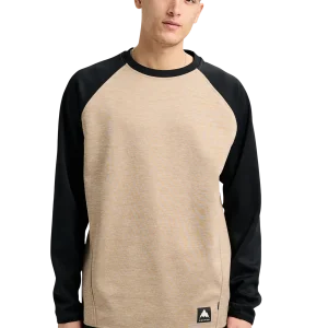 Sudadera Burton Crown Weatherproof Crewneck Fleece para hombre | Summit Taupe Heather / True Black