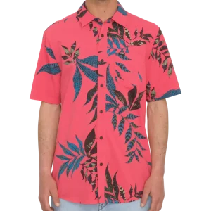 Camisa manga corta Volcom Paradiso Floral - Washed Ruby